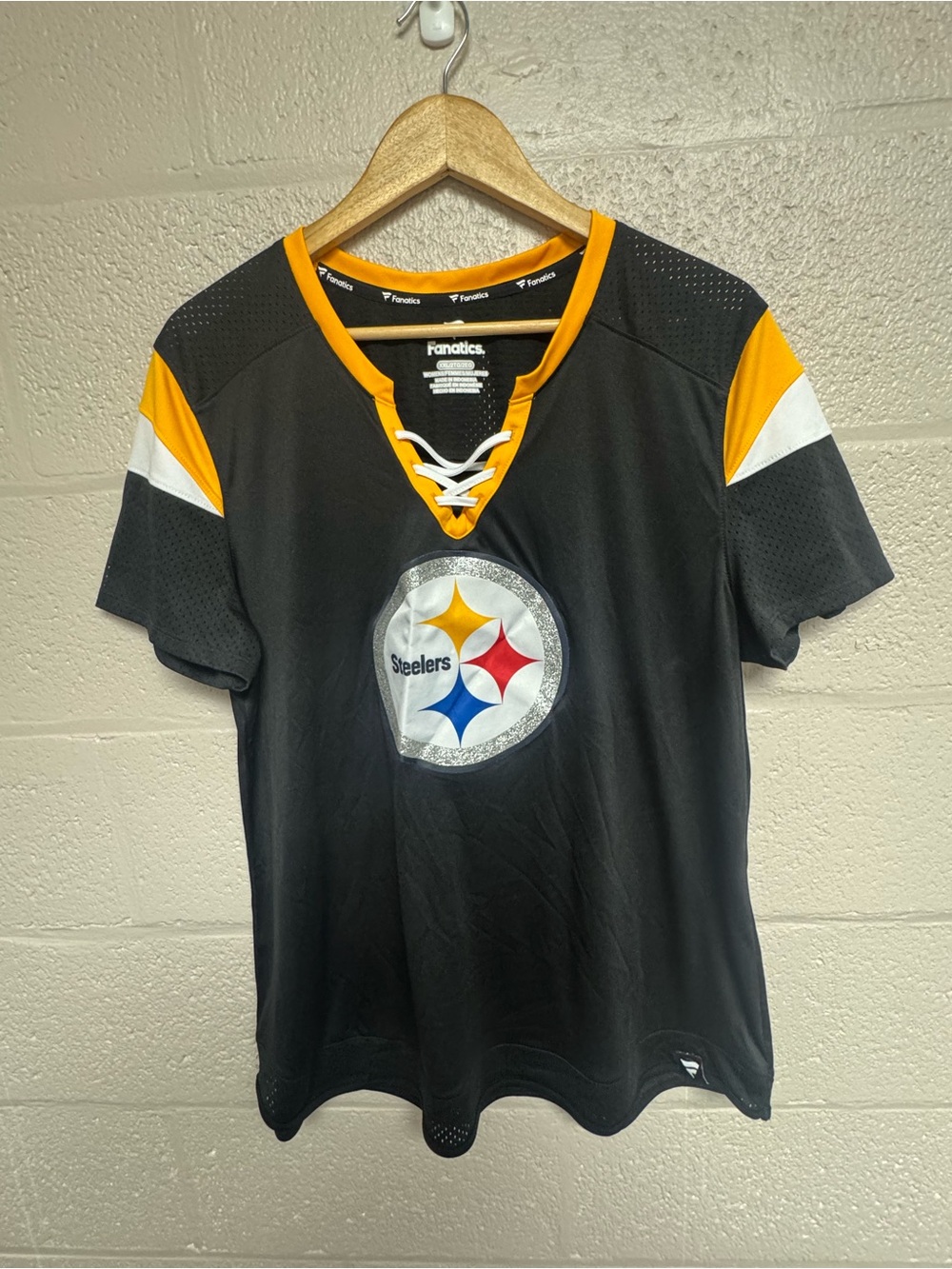 Fanatics Black, Gold and White Pittsburgh Steelers Lace-Up Jersey